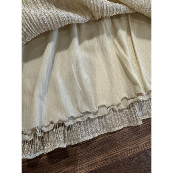 True vintage gold metallic pleated maxi skirt by Jessica Howard - Picture 7 of 7